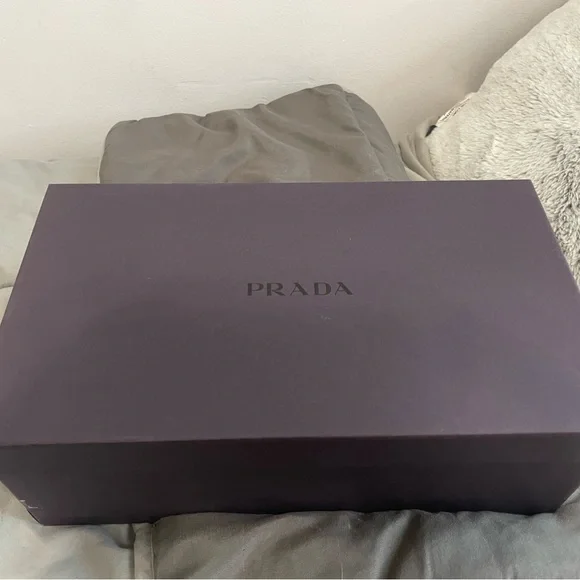 Prada Brown, Suede Leather & Logo Ballet Flats - Picture 4 of 4